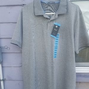 POLO Style collared pull over. Large Light Gray.